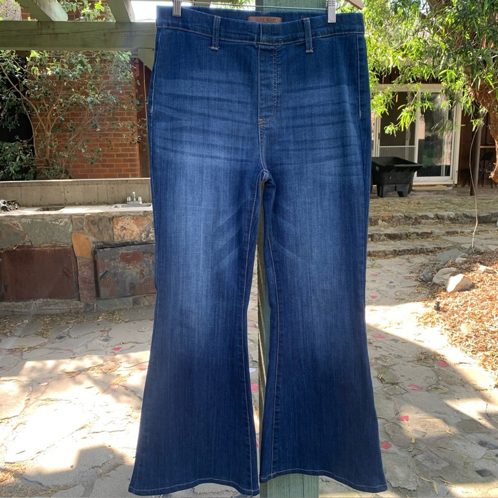 Judy Blue Pull On Flare Dark Wash Jeans 13/33 High Rise Stretch Denim 28”Inseam